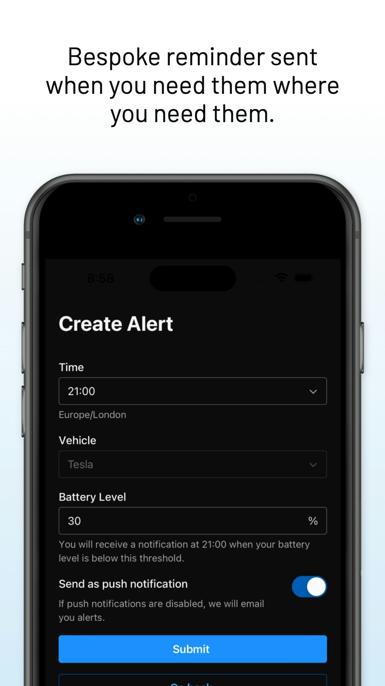 Charging Reinders for Tesla media 3