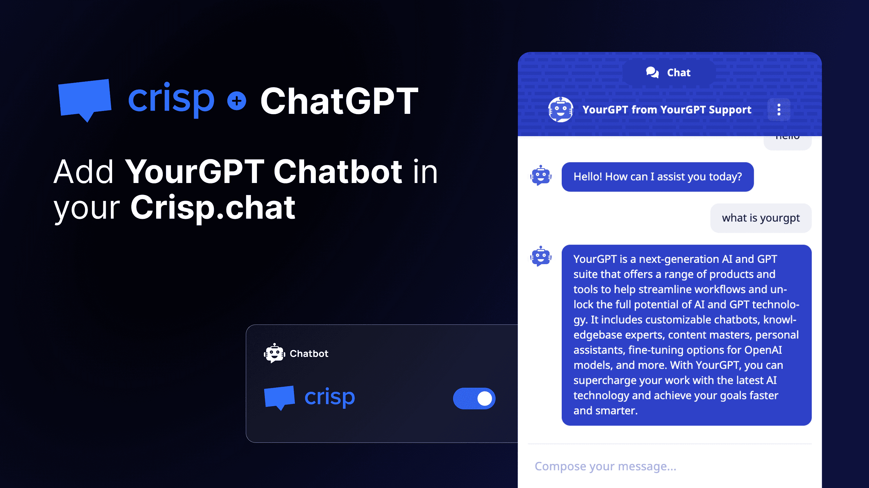 Mídia 5 de YourGpt Ai Bot para Crisp - Supercharge Crisp.Chat com chatgpt