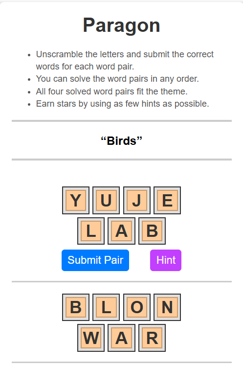 Paragon - New daily word game, a mix of Spelling Bee and Connections media 1