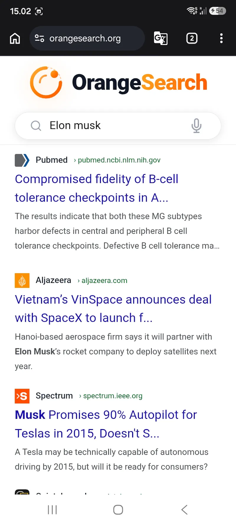 Orange Search screenshot 3