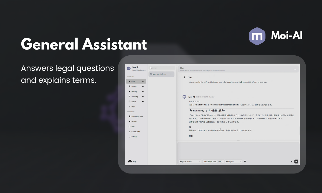 Moi AI - assistant for enterprise legal  gallery image