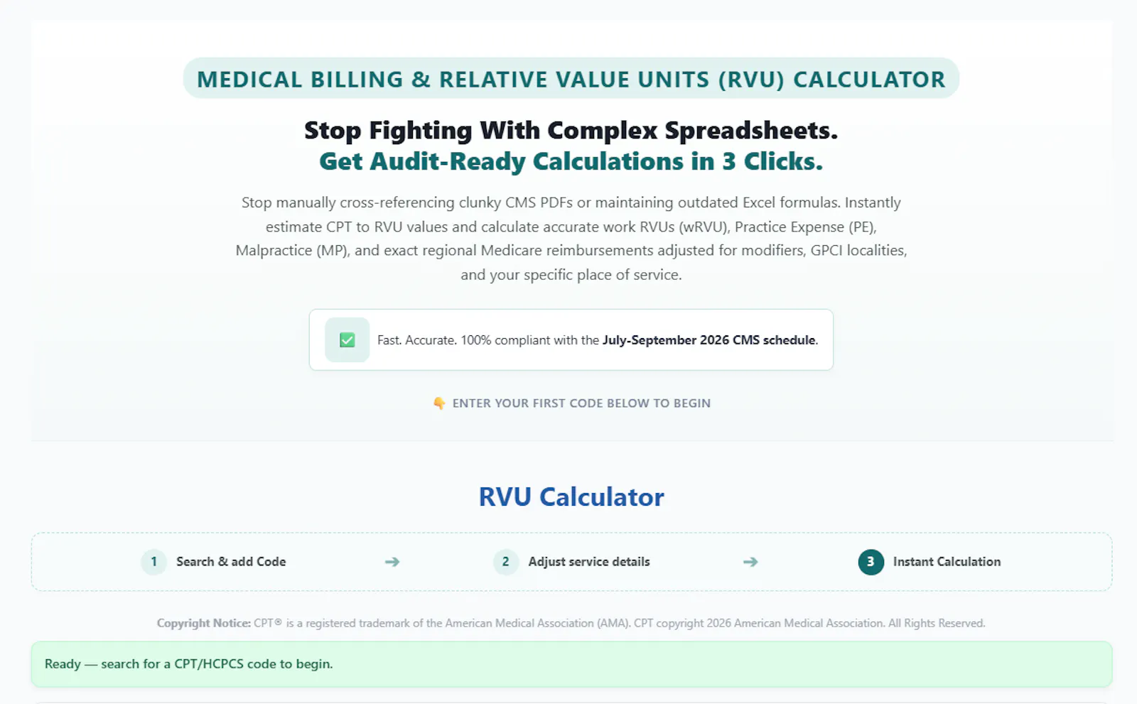 RVU Calculator screenshot 1