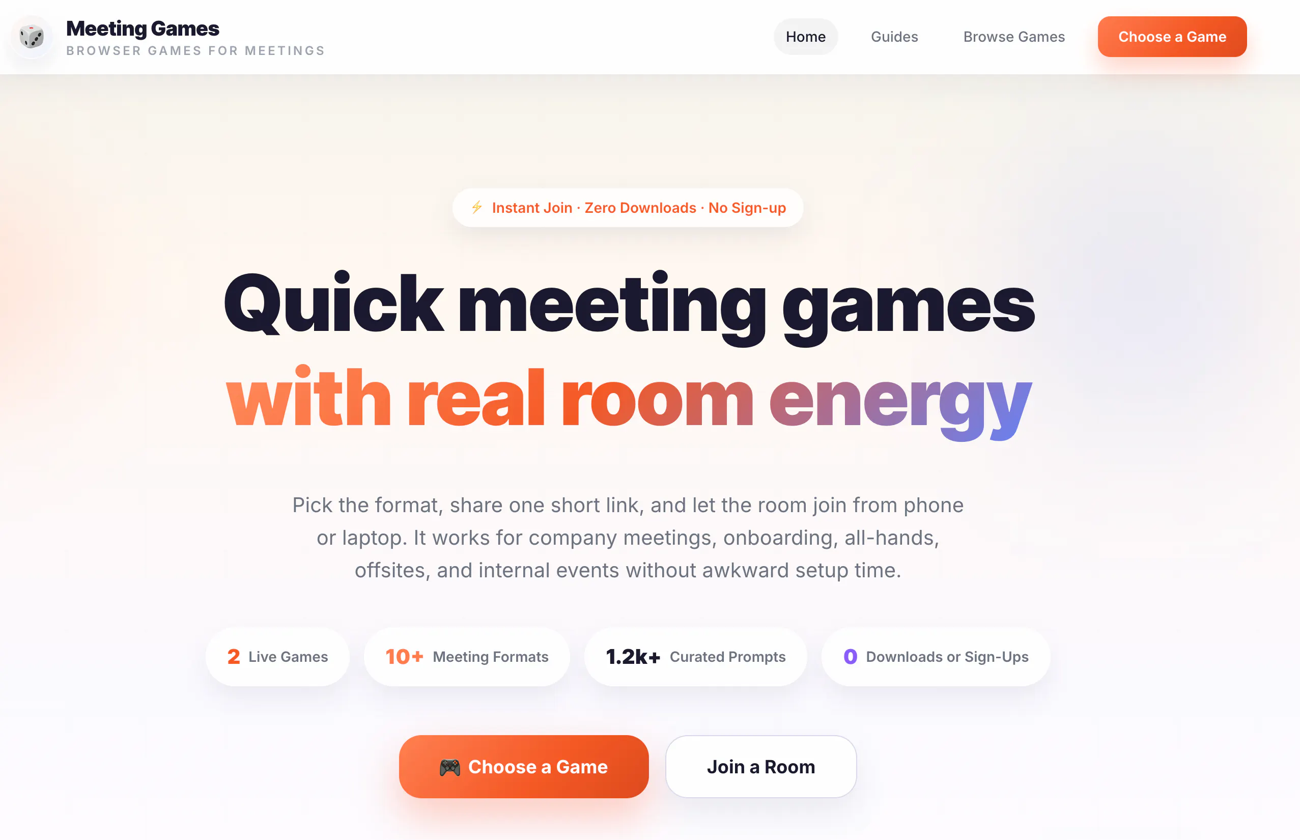 Meeting Games 제품 배너