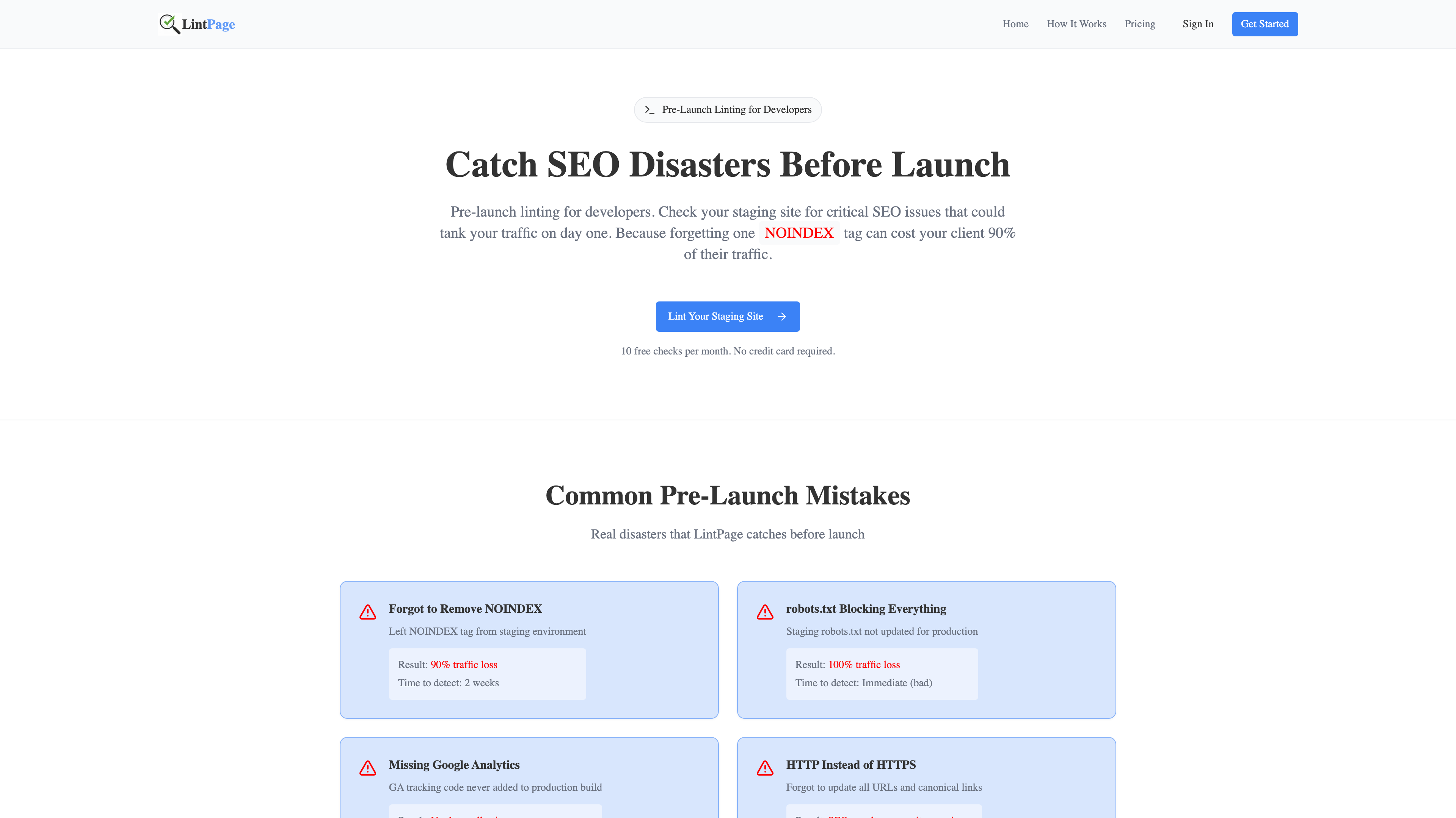 LintPage - Main product screenshot demonstrating key features and user interface