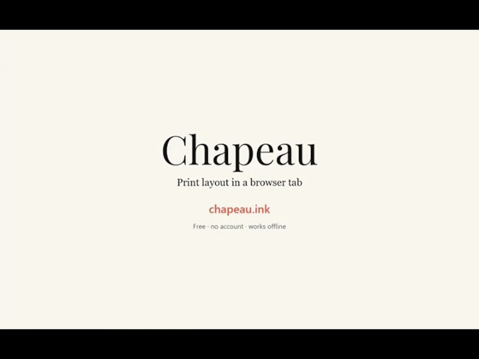 Chapeau screenshot 1 (video preview)
