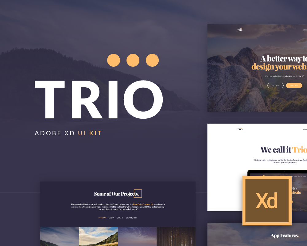 Trio UI Kit for Adobe XD