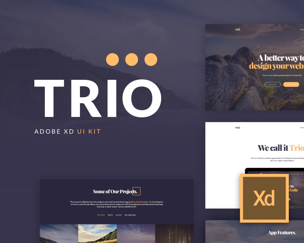 Trio UI Kit for Adobe XD