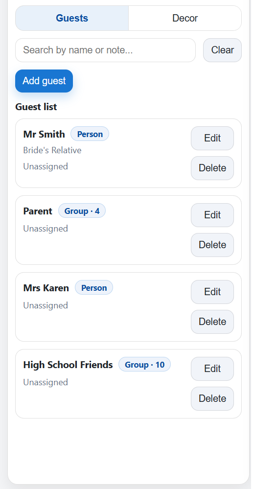 SeatMyWedding - Screenshot 4 showing product features and functionality