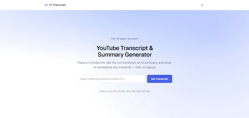 YouTube Transcript & Summary Generator screenshot 4