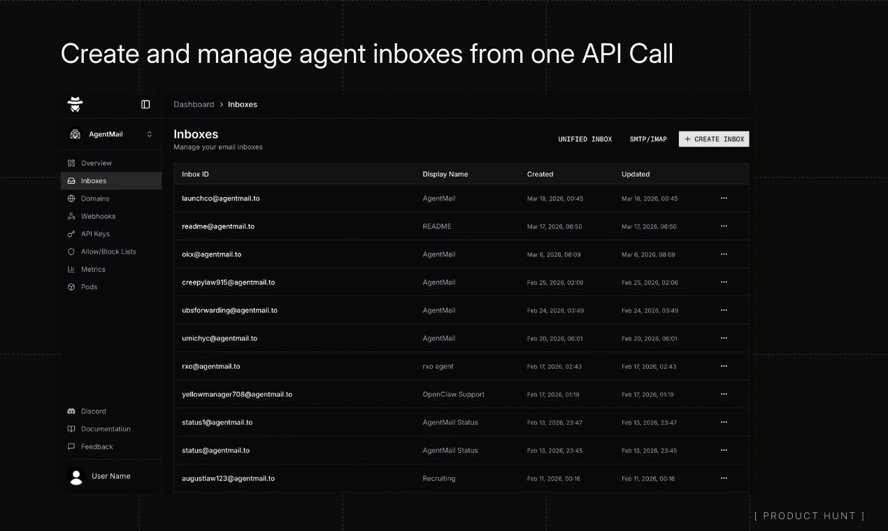 AgentMail screenshot 2