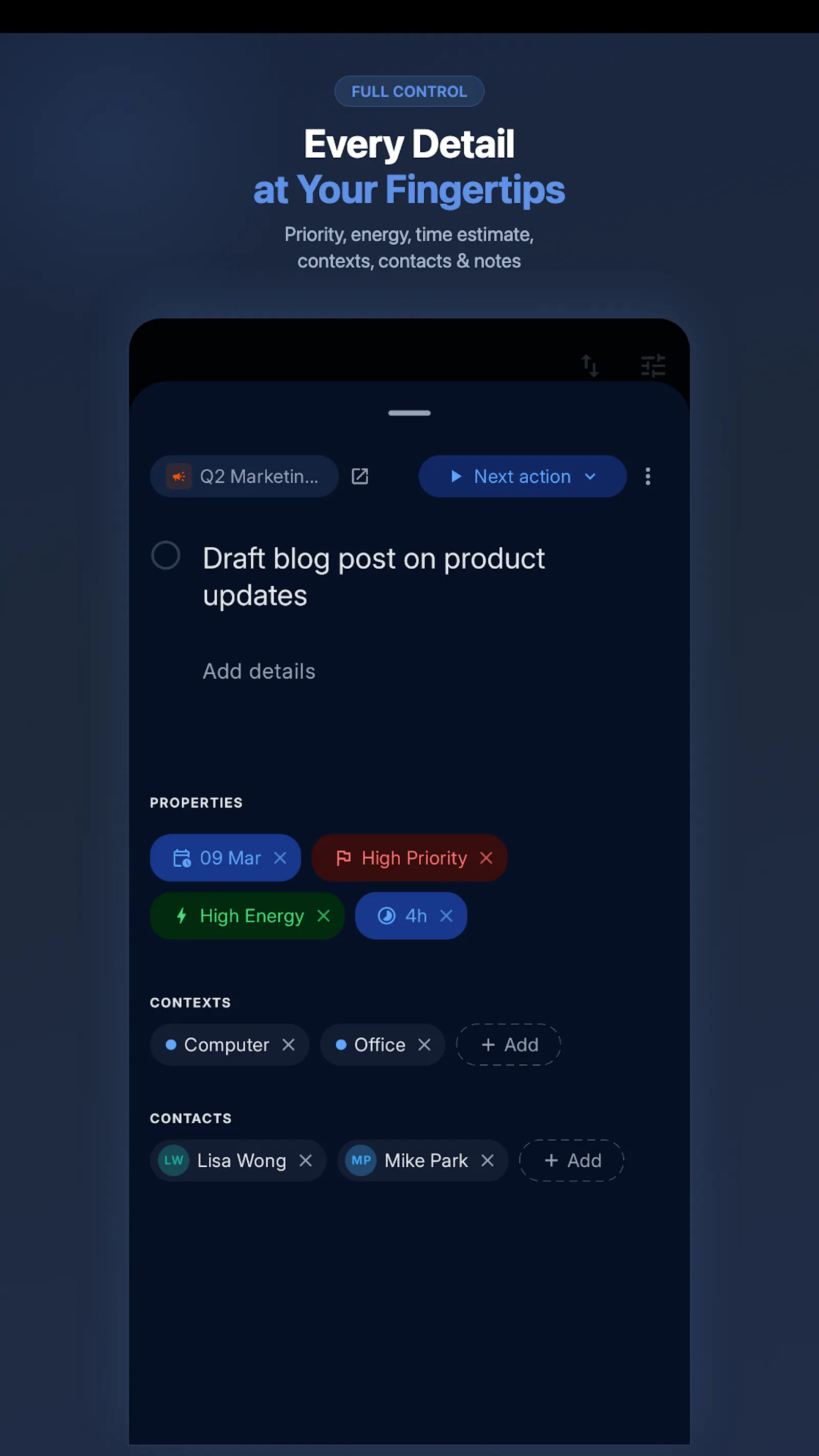 NextThing for Getting Things Done screenshot 6