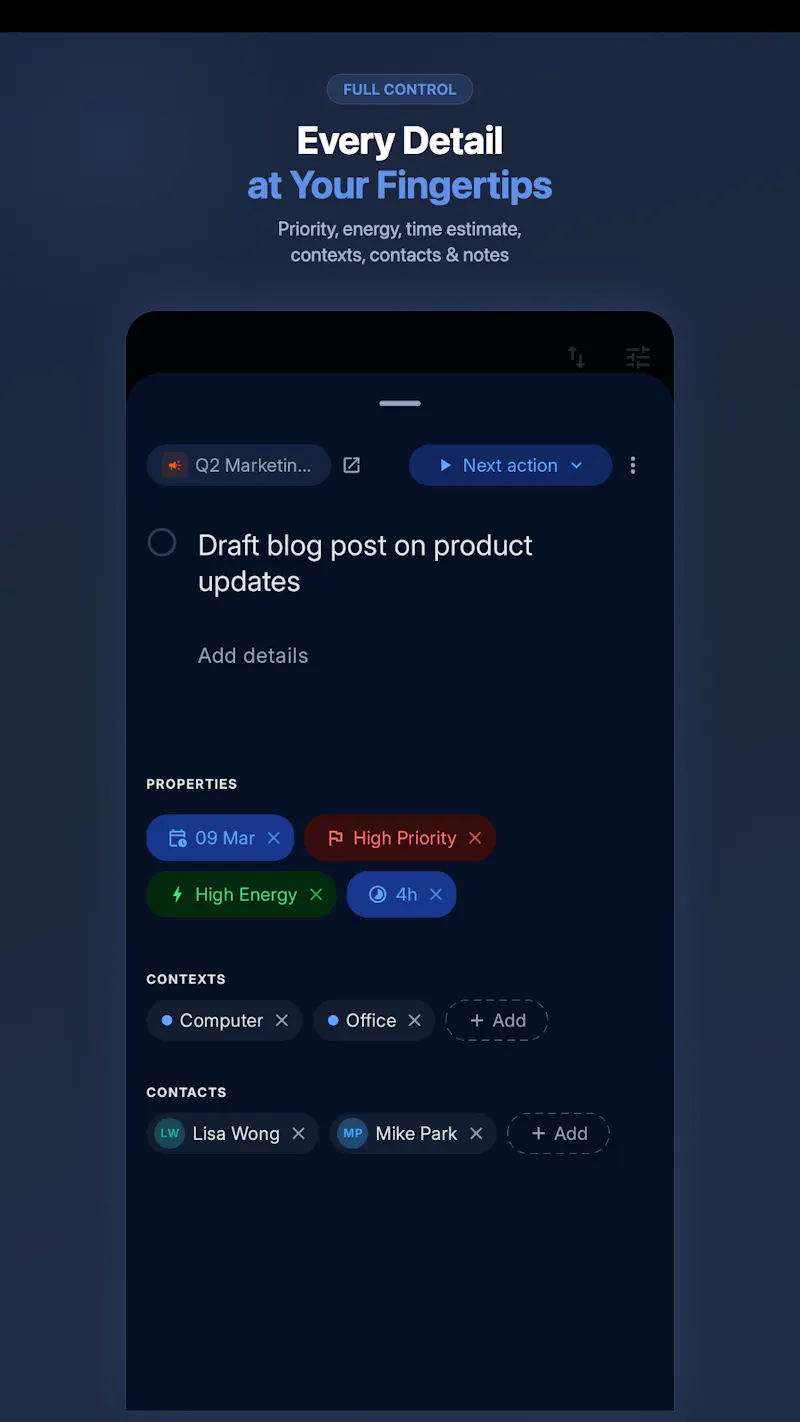NextThing for Getting Things Done screenshot 6