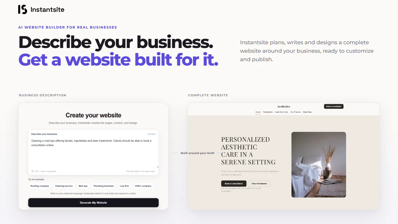 Instantsite V1 product