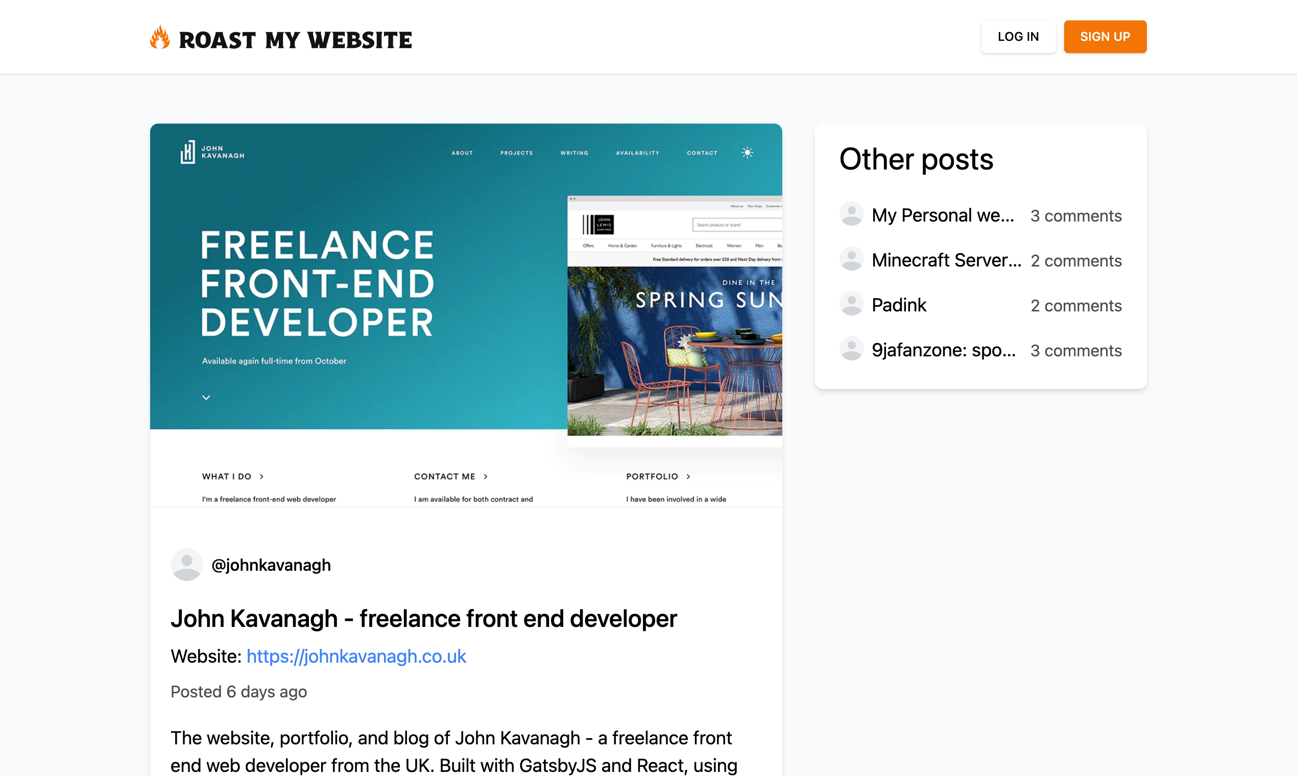 Roast My Website gallery image