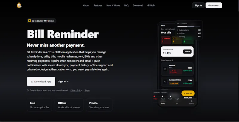Bill Reminder screenshot 1
