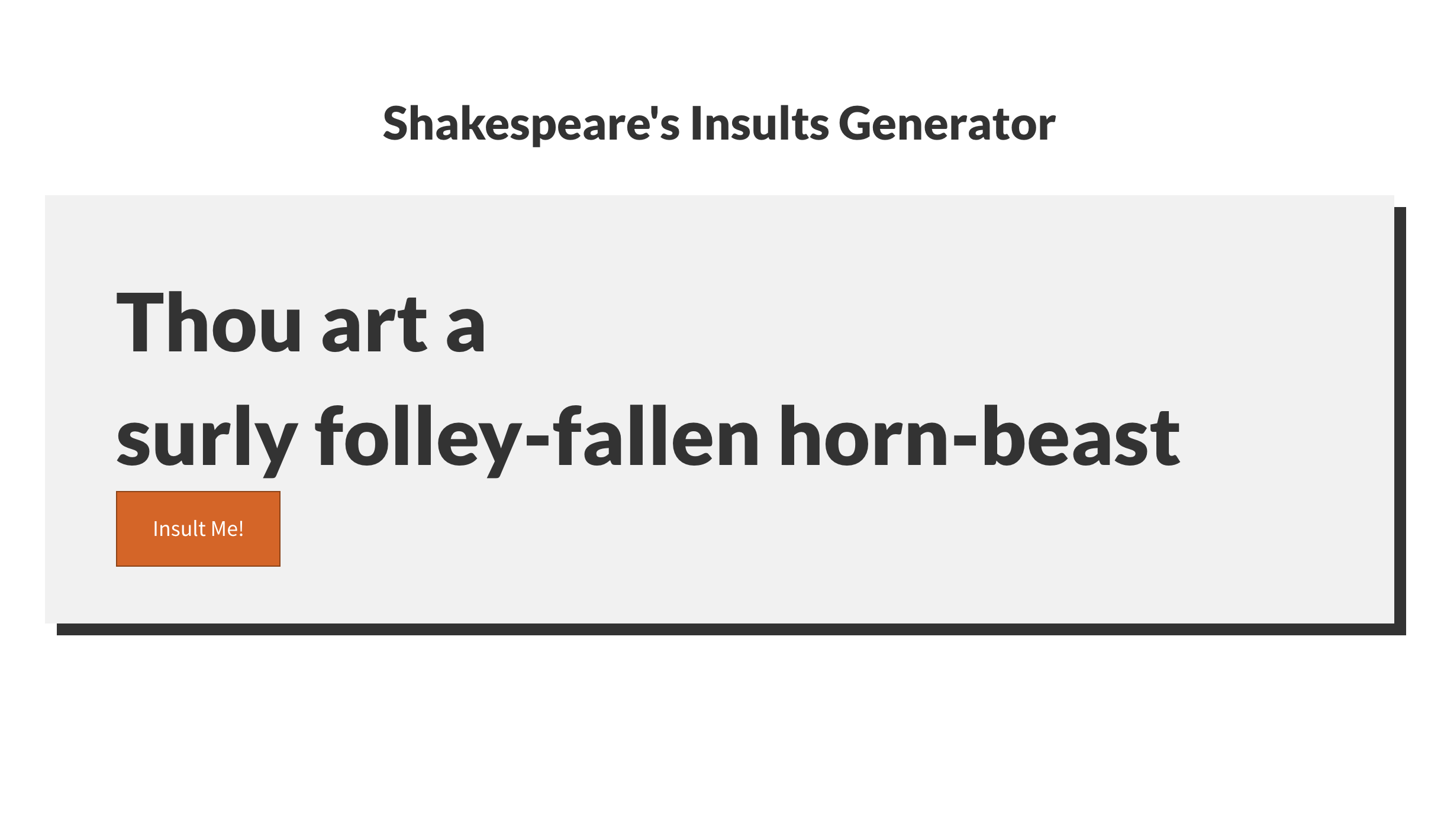 Shakespeare's Insults Generator gallery image
