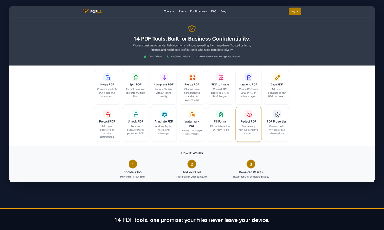 PDFb2 - Screenshot 2 showing product features and functionality