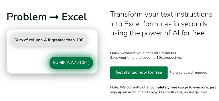 Excel Formularizer - Excel & Google Sheets AI Formula Generator media 1