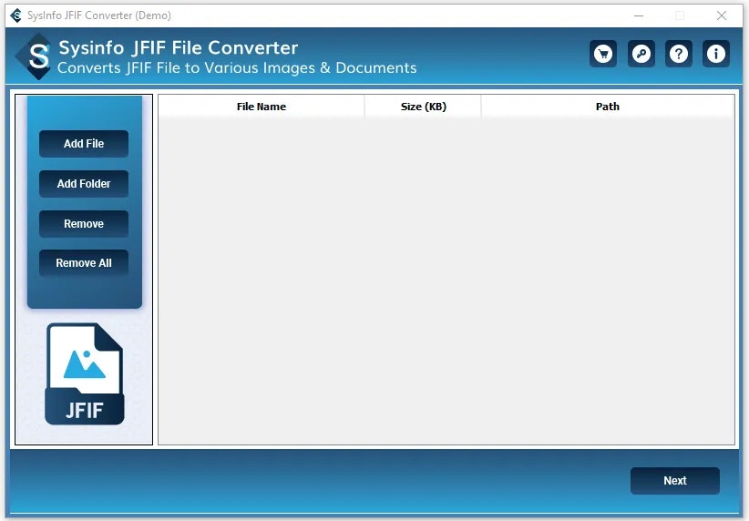 Convertisseur de fichiers Sysinfo JFIF media 2