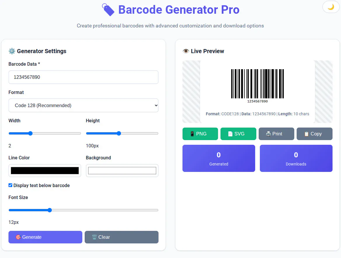 FreeWWW Barcode Generator gallery image