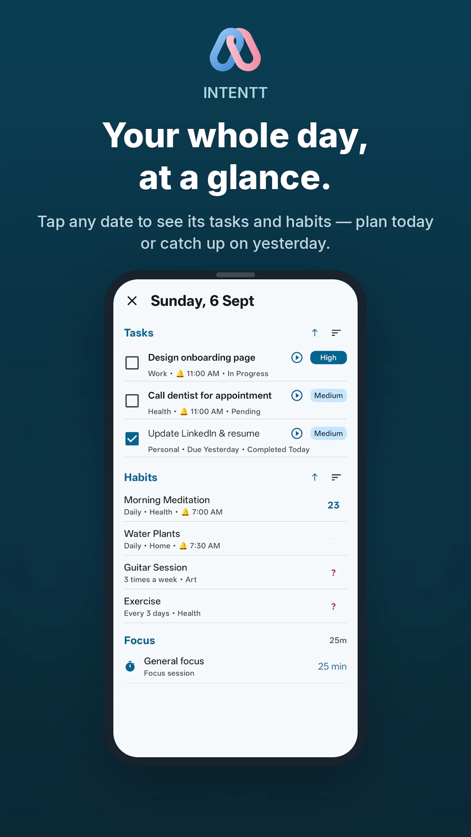 Intentt: Habits, Tasks and Focus  screenshot 6