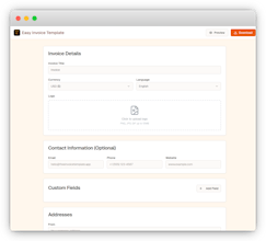 Easy Invoice Template gallery image