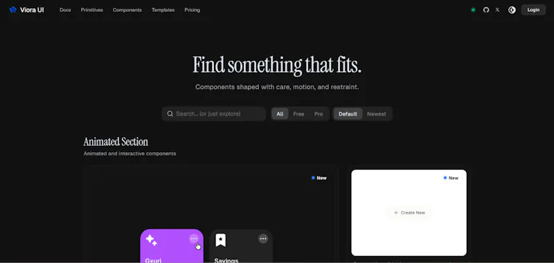 Viora UI screenshot 2