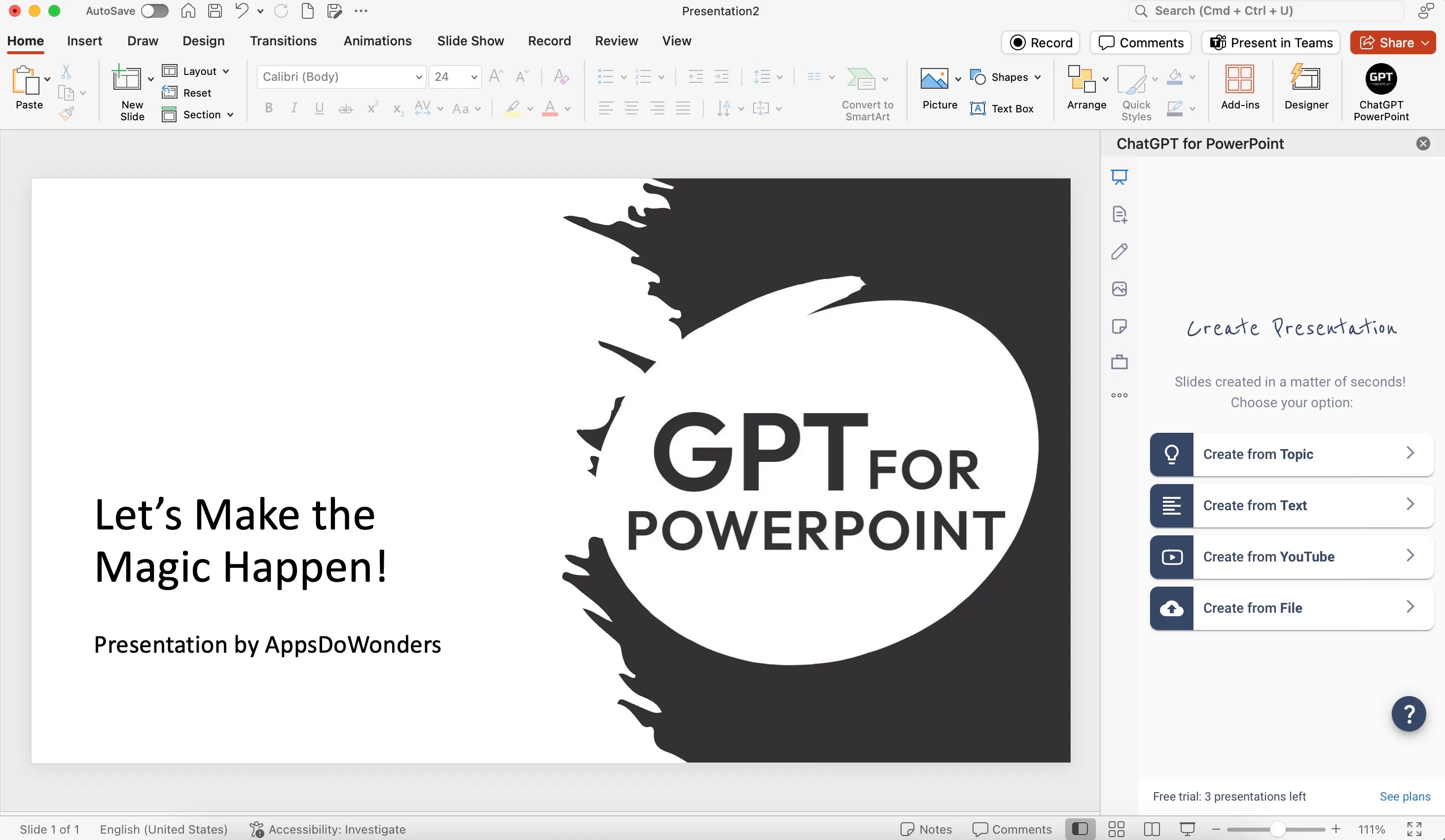 ChatGPT for PowerPoint gallery image