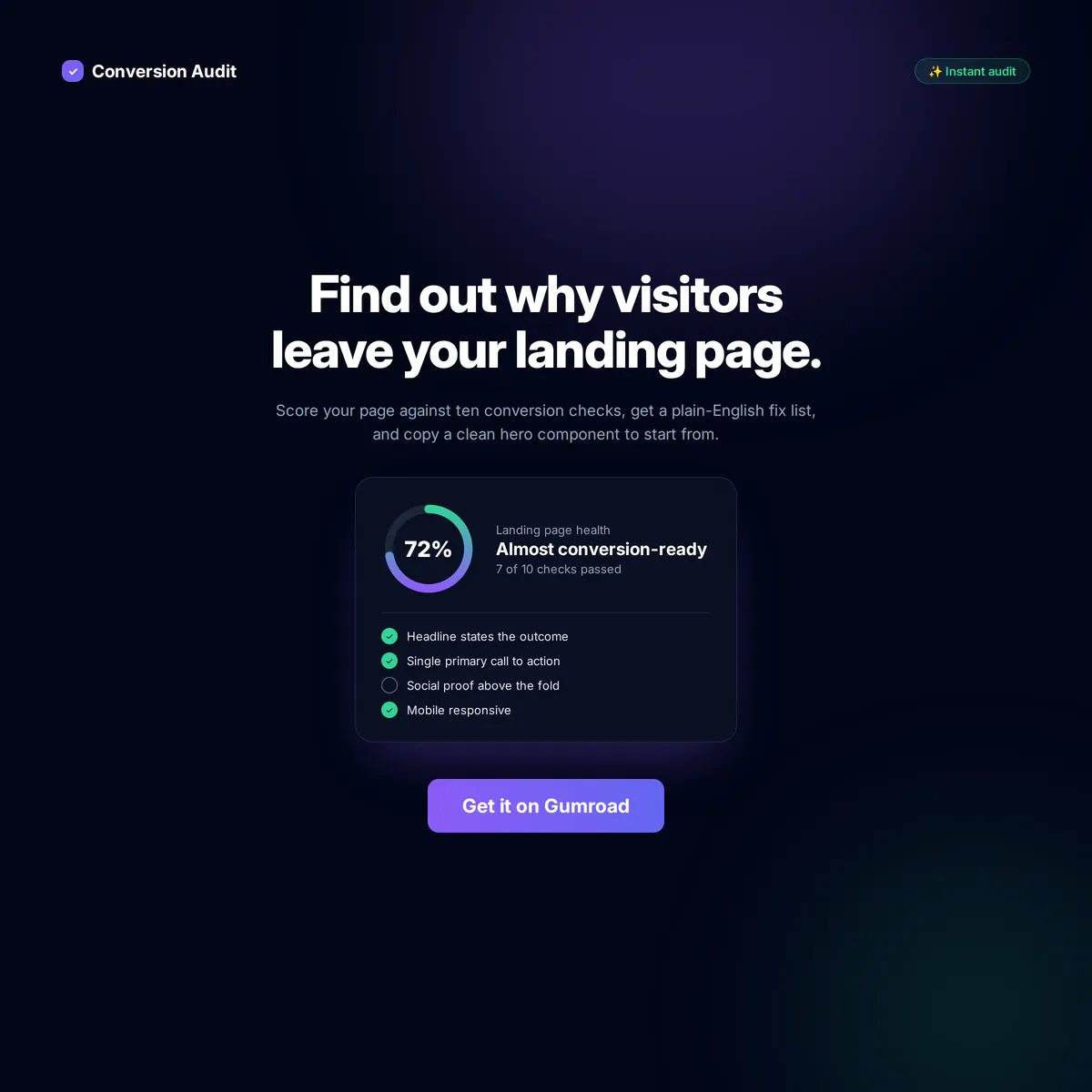 Conversion Audit Toolkit
