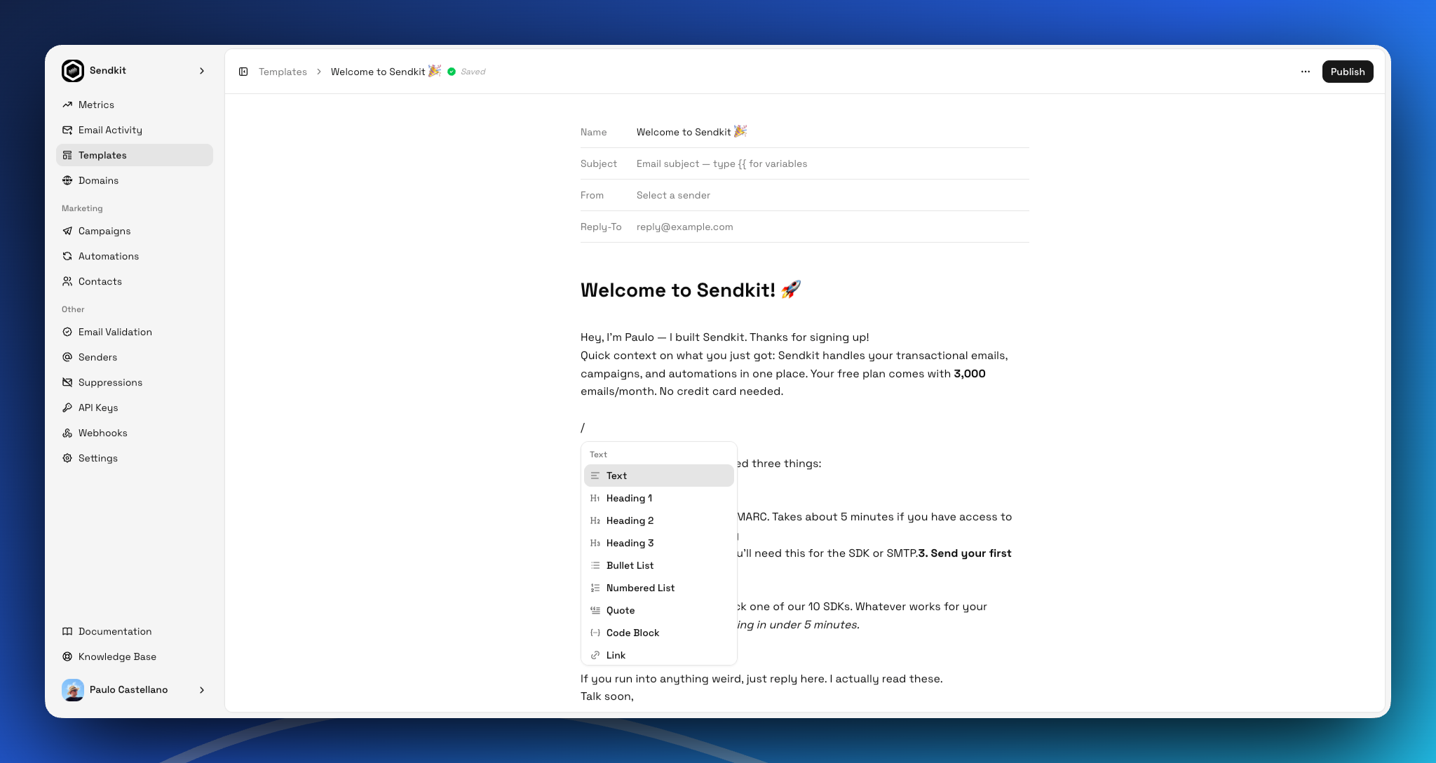 Sendkit gallery image