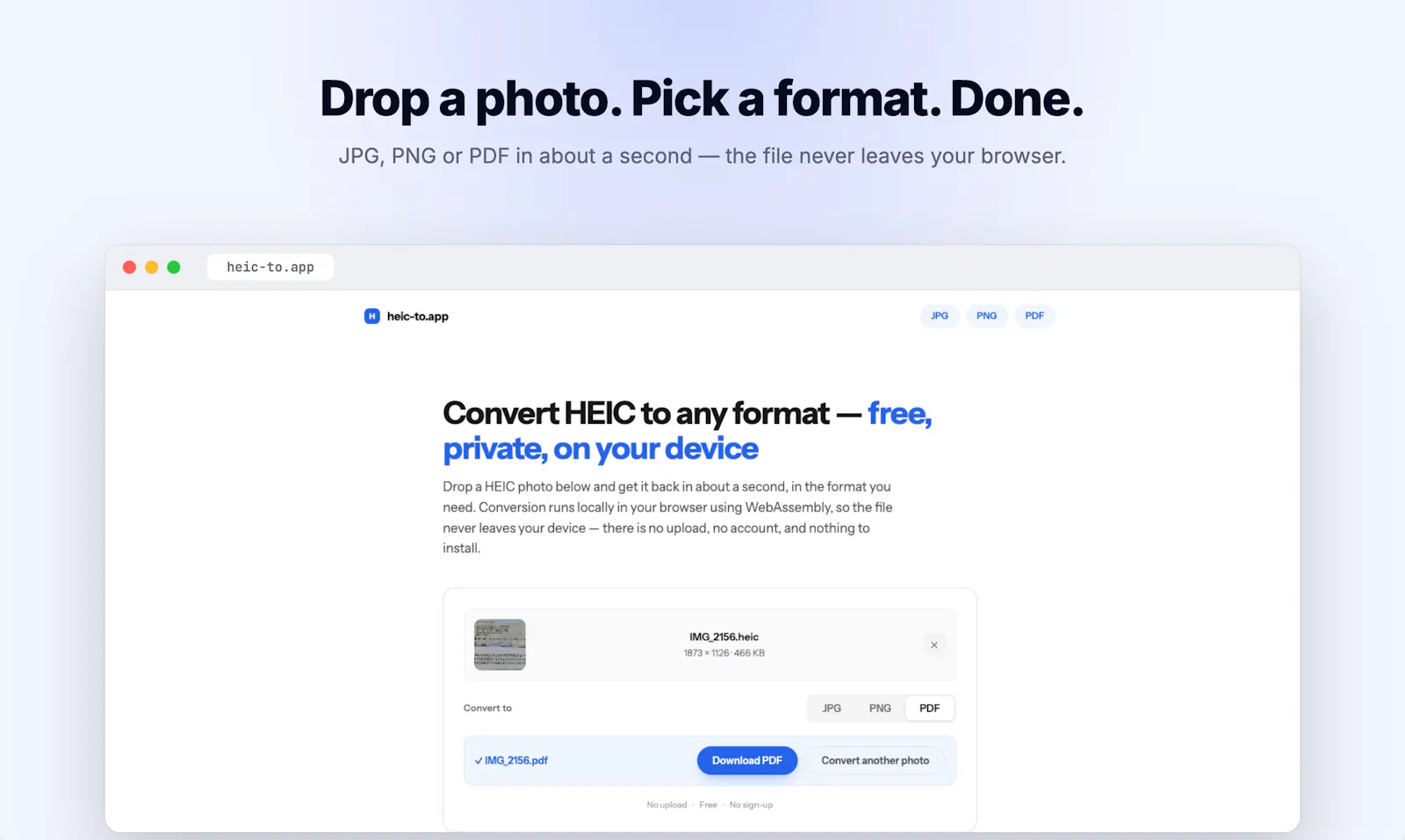 HEIC Converter to JPG, PNG or PDF Free  screenshot 2