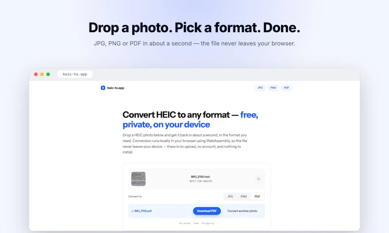 HEIC Converter to JPG, PNG or PDF Free  screenshot 2