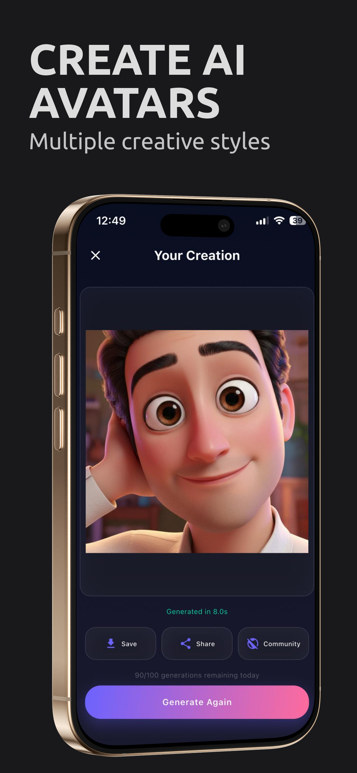 Avatarly — AI Avatar & Headshot App - Screenshot 4 showing product features and functionality