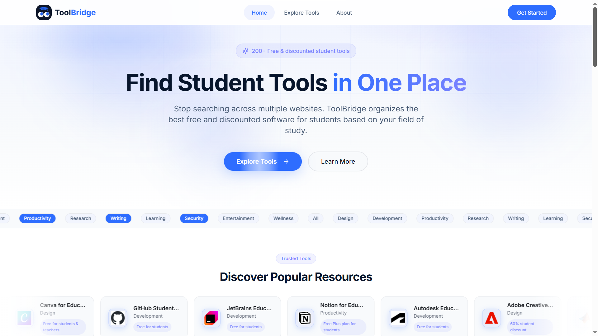 ToolBridge - Main product screenshot demonstrating key features and user interface