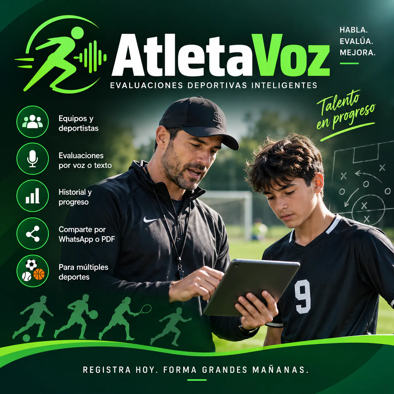 AtletaVoz — Habla. Evalúa. Mejora. logo