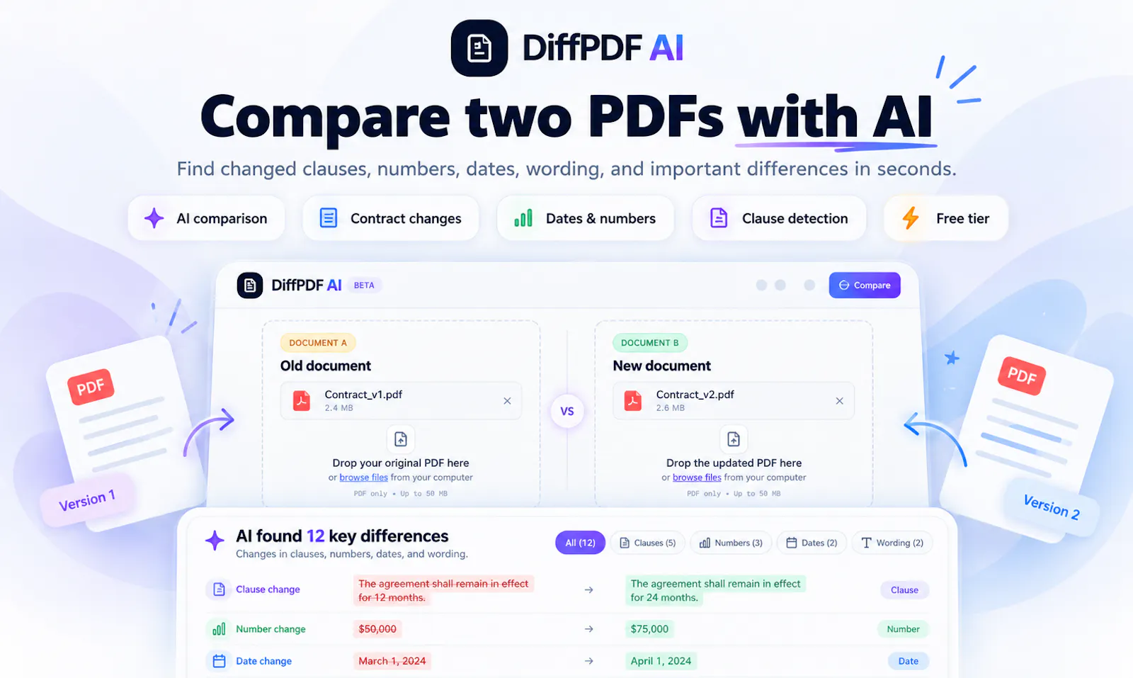 DiffPDF AI screenshot 1