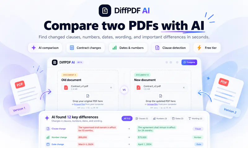DiffPDF AI screenshot 1