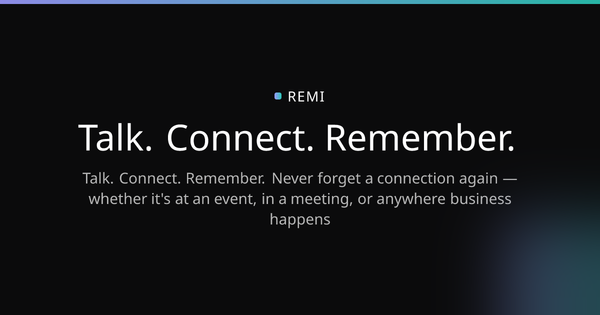 REMI – Personal AI for Event Networking  gallery image
