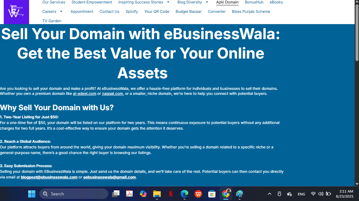 Ebusinesswala - 한 플랫폼의 전자 상거래, 도메인 판매 및 동기 부여. 미디어 4