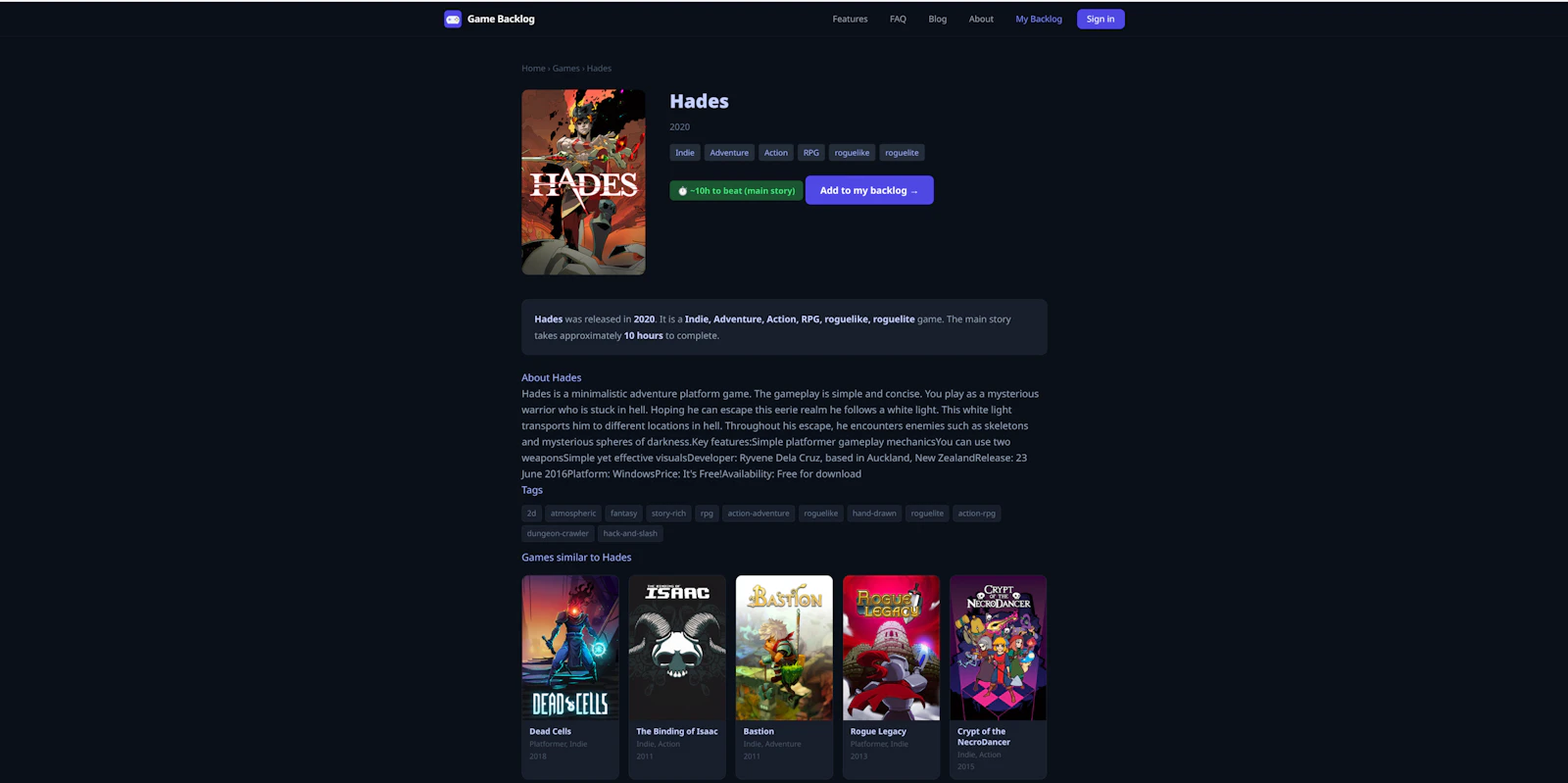 Game Backlog - ivoo.pl screenshot 3