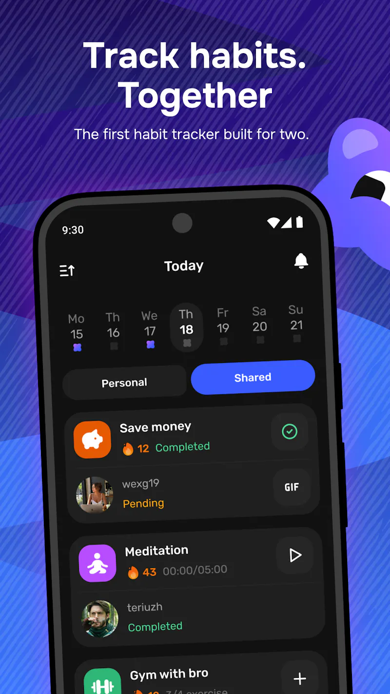 Habit Tracker - Us+ screenshot 1