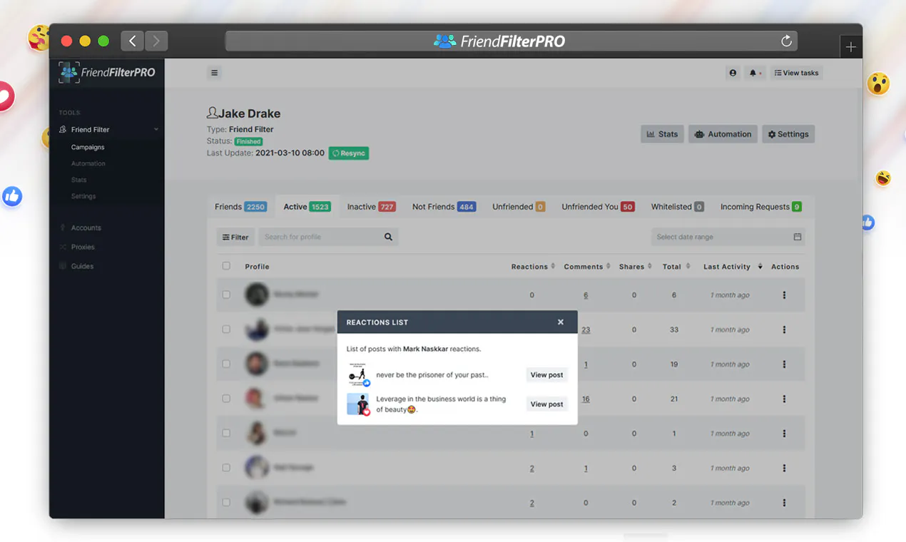 Friend Filter Pro Remove Inactive Facebook Friends Know Who Unfriended You Product Hunt