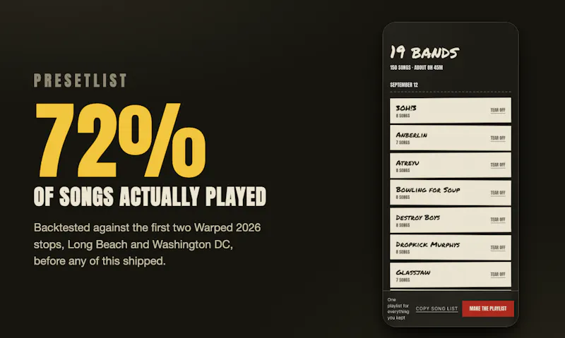 Presetlist screenshot 6