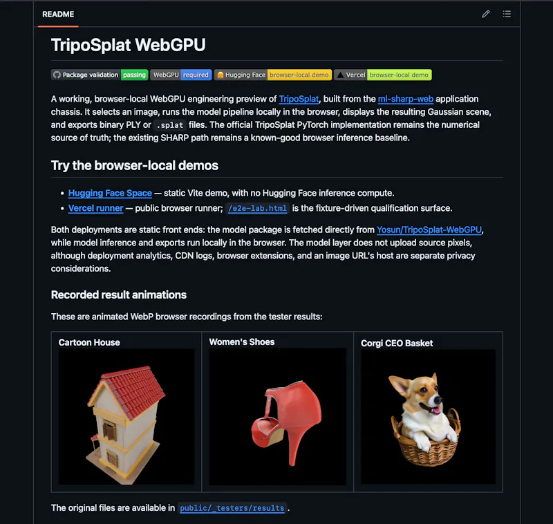 TripoSplat WebGPU screenshot 2