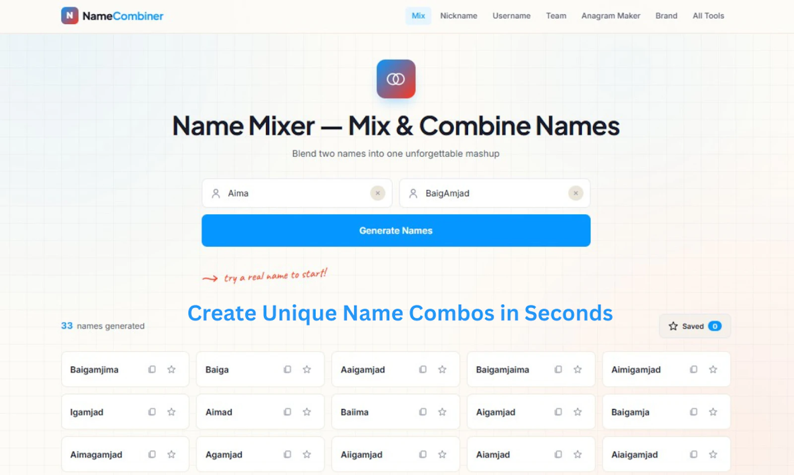 Name Combiner screenshot 1