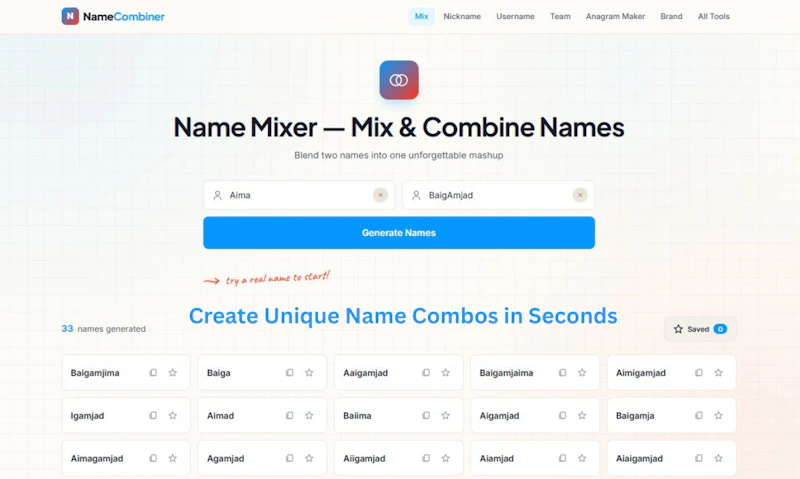 Name Combiner screenshot 1