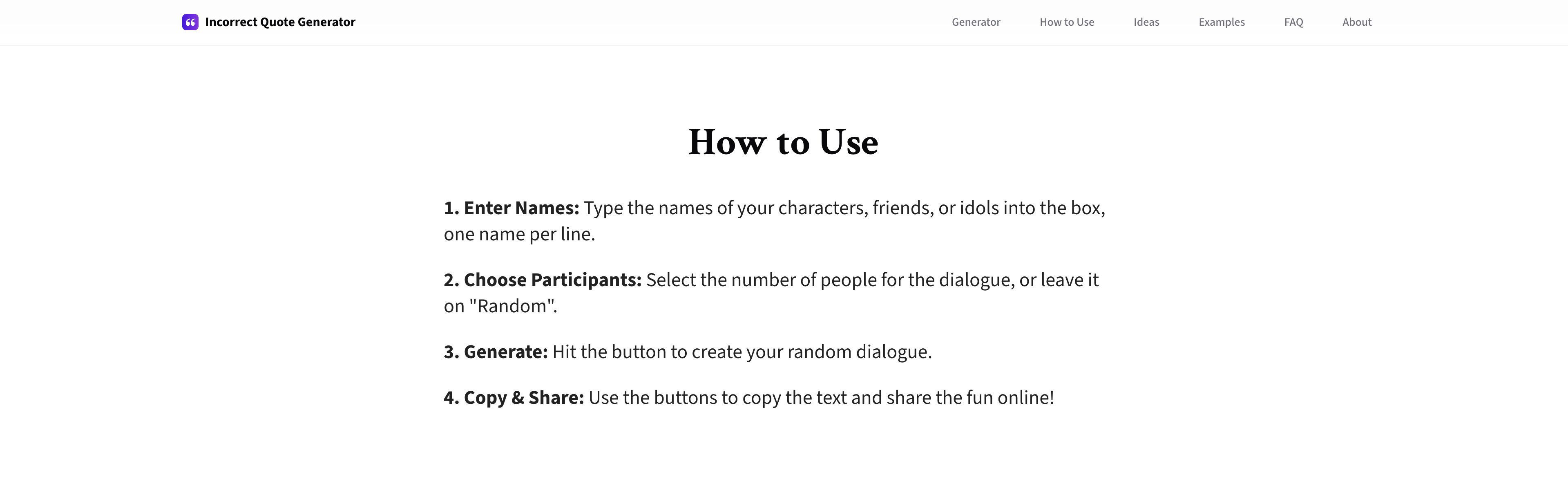 Incorrect Quote Generator gallery image