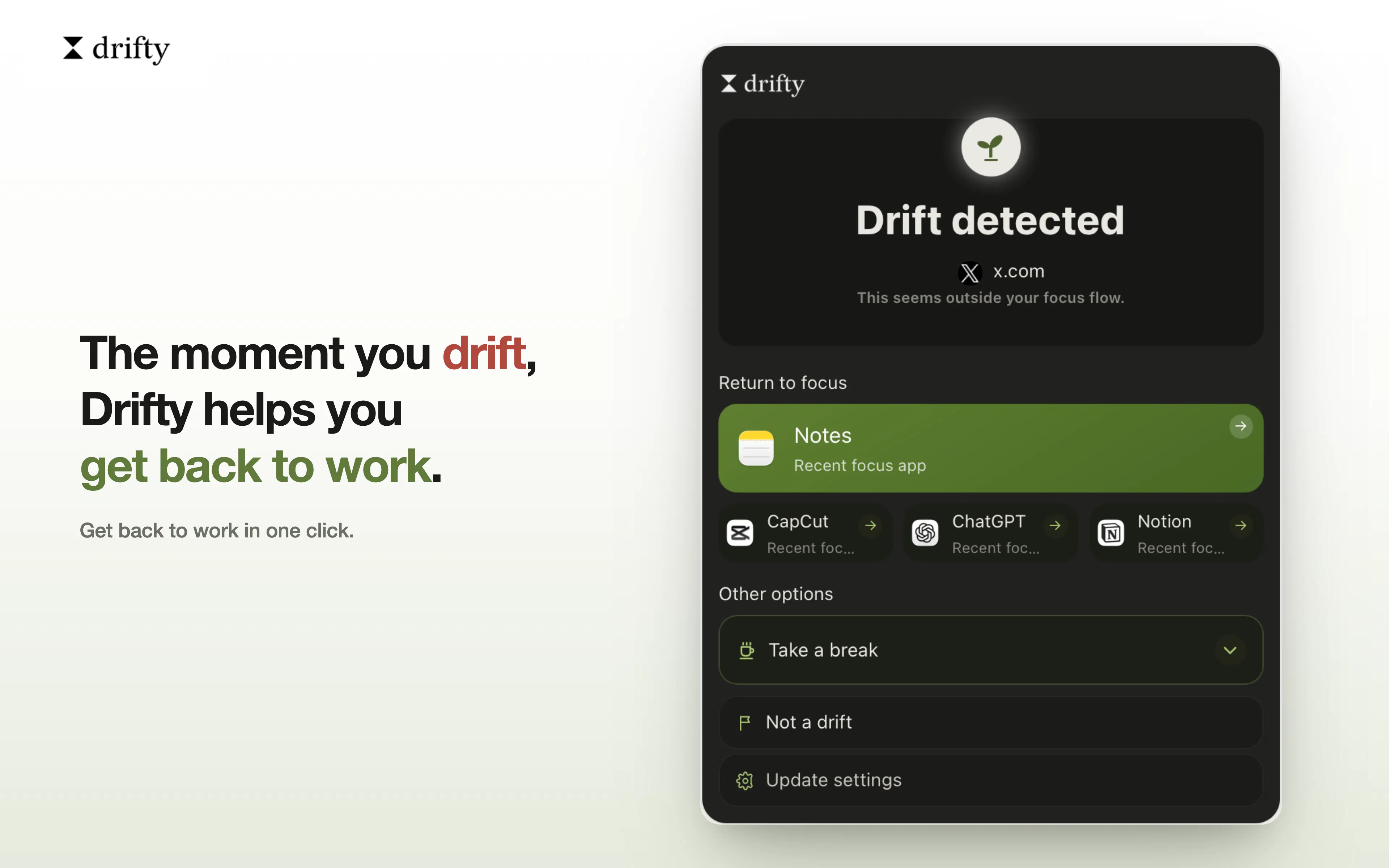 Drifty - Context Aware AI Time Tracker gallery image