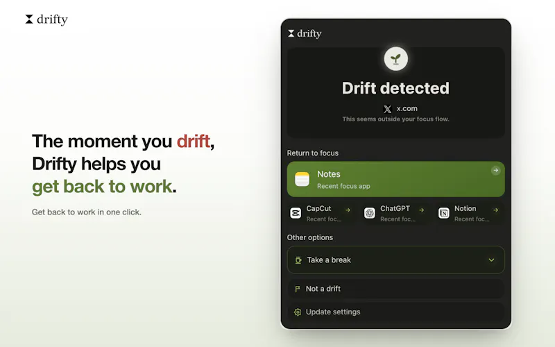 Drifty - Context Aware AI Time Tracker screenshot 5