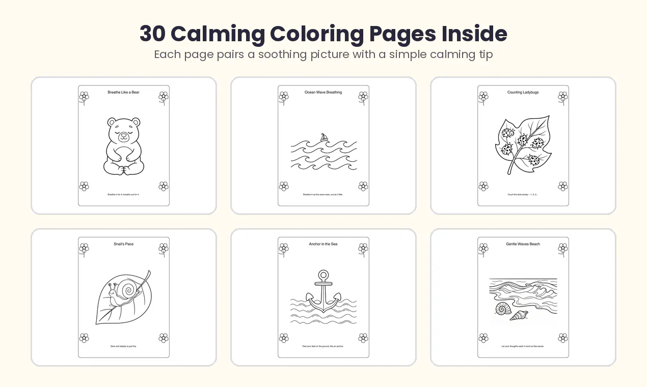 Calm Down Coloring gallery image